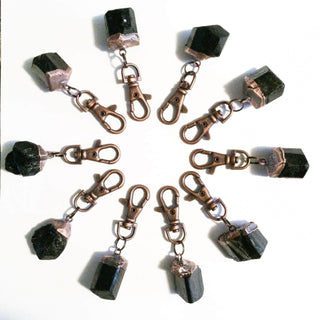 HAWKHOUSE KEYCHAINS 1TRM1 Black tourmaline keychain | Raw crystal keychain | Tourmaline crystal key clip | Schorl keychain | Fathers Day | Gift for dad