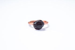 SALE Raw garnet ring | Deep Red Garnet ring