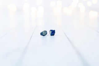 Raw sapphire earrings | Blue sapphire earrings
