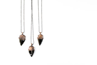 Dragonglass necklace | Obsidian arrowhead necklace