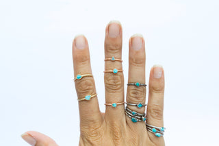 SALE Tiny Turquoise nugget ring | Raw turquoise stacking ring
