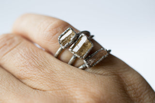 Raw Topaz ring | Topaz crystal ring