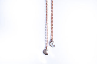 Druzy crystal moon necklace | Electroformed druzy necklace