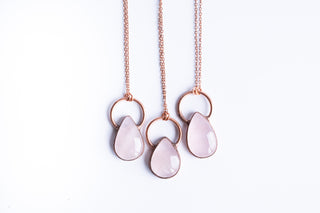 Rose Quartz Necklace | Raw crystal necklace