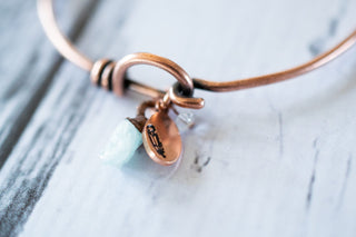 Aquamarine crystal bracelet | Aquamarine crystal bangle