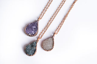 Druzy droplet necklace | Druzy crystal necklace