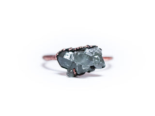 Raw crystal cluster ring | Chlorite Quartz cluster ring