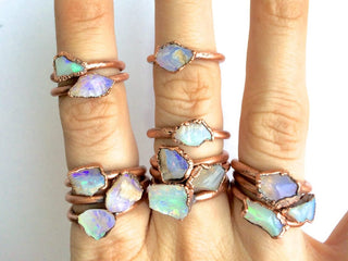 Raw opal ring | Australian opal ring