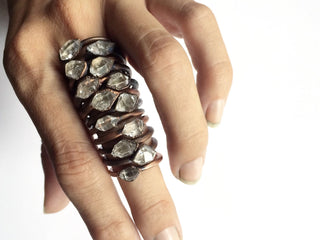 Raw crystal ring | Herkimer diamond ring