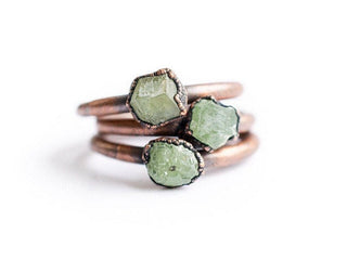 SALE Raw garnet ring | Green Garnet ring