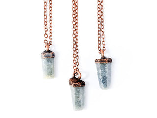 Raw sapphire necklace | Raw sapphire crystal pendant