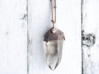 Raw crystal necklace | Electroformed crystal necklace