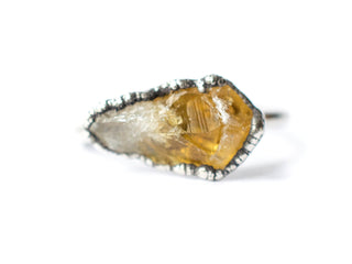 Oxidized Silver Citrine ring | Natural citrine ring