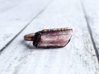 SALE Raw tourmaline ring | Pink tourmaline crystal ring