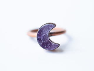Amethyst moon ring | Amethyst crystal ring