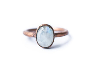 SALE Rainbow moonstone ring | Simple stone stacking ring