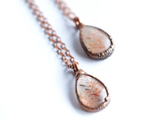 Sunstone necklace | Faceted sunstone necklace