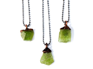 Peridot crystal necklace | Raw peridot 18" Sterling necklace