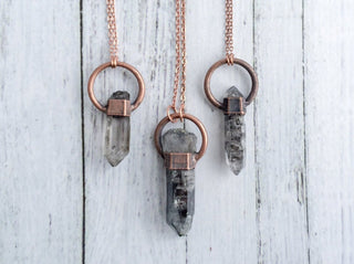 Raw quartz necklace | Double terminated rock crystal necklace