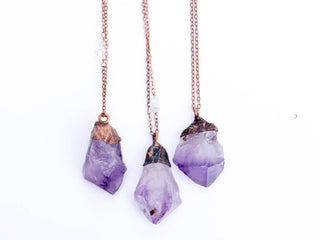 Amethyst crystal necklace | Raw amethyst pendant