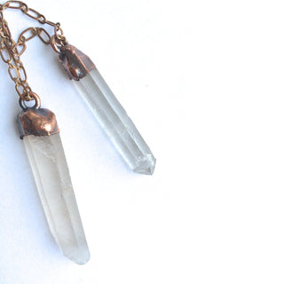 SALE Raw crystal necklace | Electroformed crystal necklace