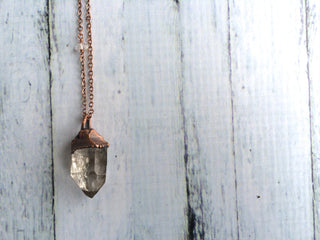 Raw crystal necklace | large quartz crystal necklace