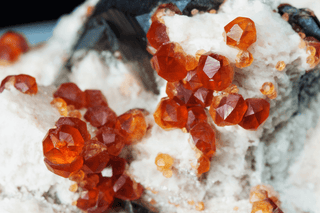 Orange Garnet crystals
