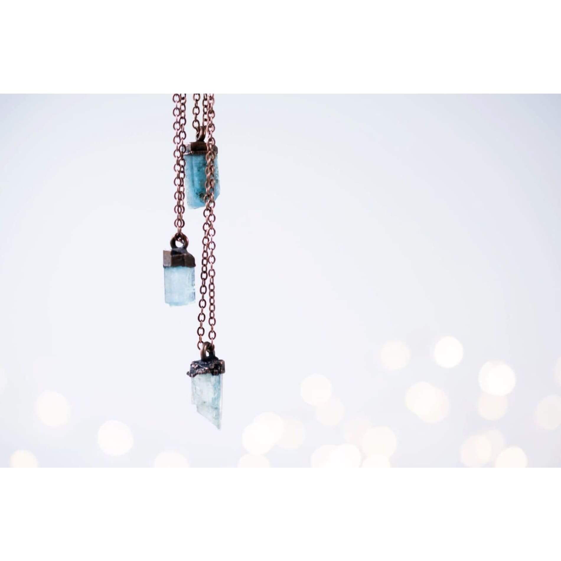Aquamarine Crystal Necklace Pendant Raw Freeform Natural Gemstone Spiritual  | eBay