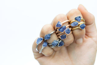 SALE Raw tanzanite ring | Gold tanzanite ring