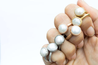 SALE Pearl ring | Pearl stacking ring