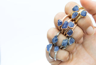 SALE Raw tanzanite ring | Gold tanzanite ring