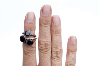 SALE Black Spinel ring | Black Spinel crystal ring