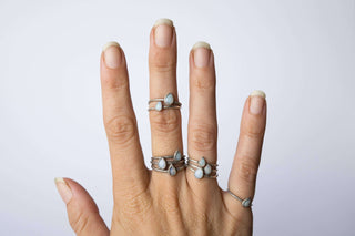 Teardrop opal ring | Rough opal ring