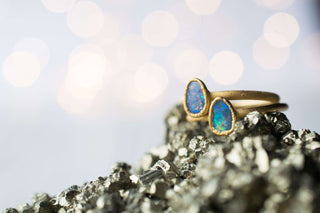 SALE Gold Opal ring | Stacking birthstone ring