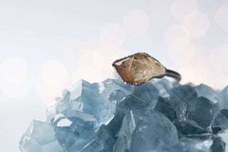 Oxidized Silver Citrine ring | Natural citrine ring