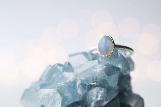 SALE Silver Moonstone ring | June Birthstone Ring