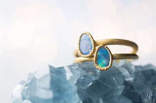 SALE Gold Opal ring | Stacking birthstone ring