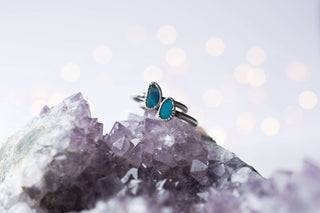 Oxidized Silver Opal Ring | Fiery opal ring