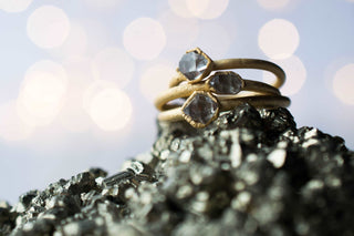 SALE Gold Crystal Ring | Herkimer diamond ring