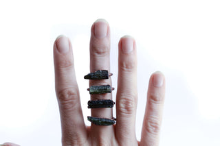 Genuine Moldavite Ring | Czech moldavite stacking ring