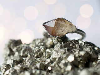 Oxidized Silver Citrine ring | Natural citrine ring