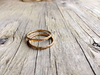 Hammered gold stacking ring | Hammered 14k gold fill rings