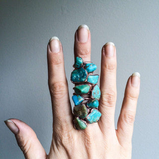 Turquoise nugget ring | Raw turquoise stacking ring