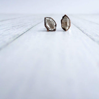 HAWKHOUSE EARRINGS Raw crystal studs | Herkimer diamond earrings