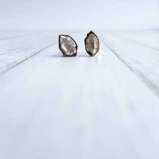 HAWKHOUSE EARRINGS Raw crystal studs | Herkimer diamond earrings