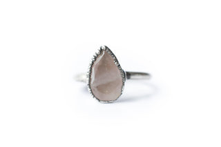 HAWKHOUSE SILVER + GOLD RINGS Rose Quartz ring | Organic stone stacking ring