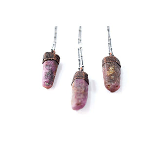 HAWKHOUSE NECKLACES Ruby crystal necklace | Raw ruby necklace | Raw mineral necklace | Ruby gemstone pendant on copper chain | Rough ruby crystal pendant