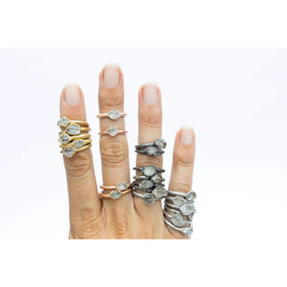 HAWKHOUSE SILVER + GOLD RINGS Raw crystal ring | Herkimer diamond ring