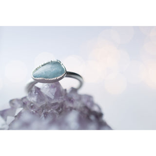 HAWKHOUSE SILVER + GOLD RINGS Silver Aquamarine crystal ring | Raw aquamarine ring