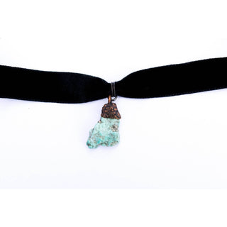 HAWKHOUSE LEATHER/VELVET NECKLACES Velvet crystal necklace | Raw crystal jewelry | Velvet crystal choker